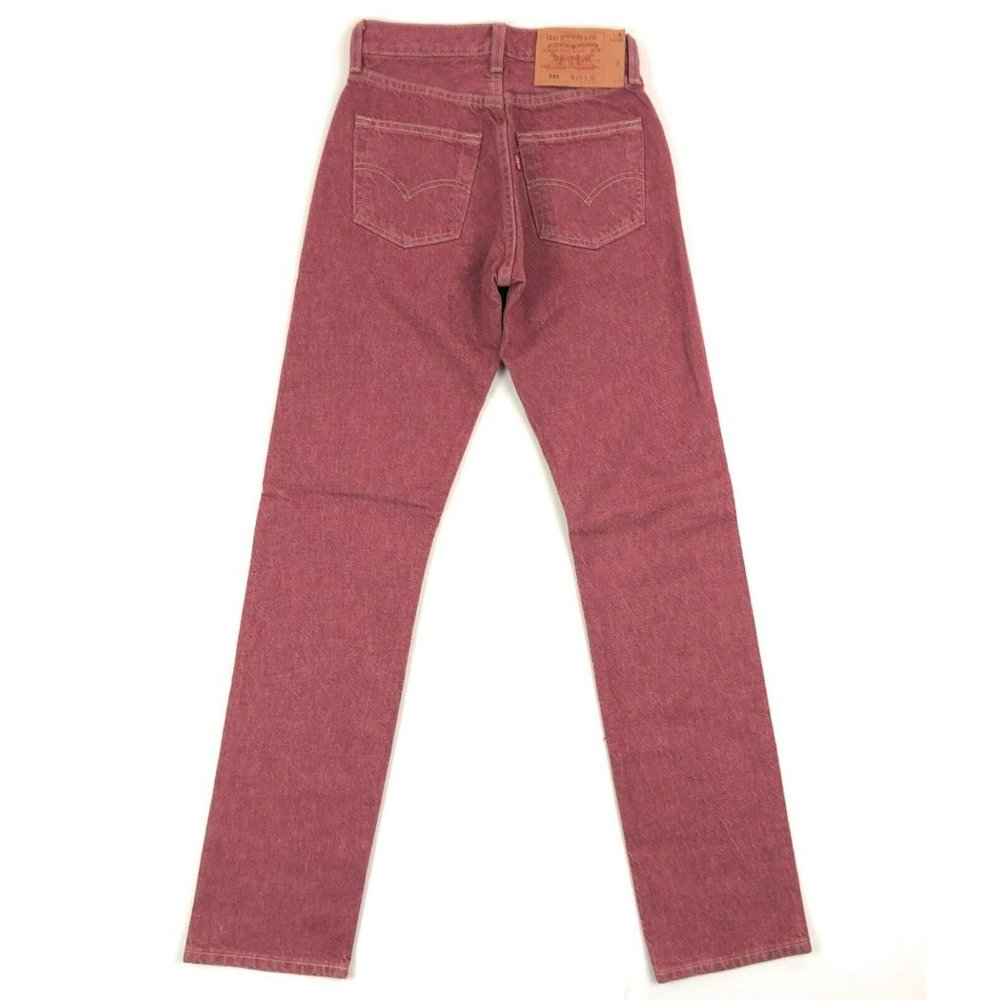 Levis 501 For Women 25x32 Red Jeans Vintage Button Fly Straight Leg Made In USA - Picture 2 of 10